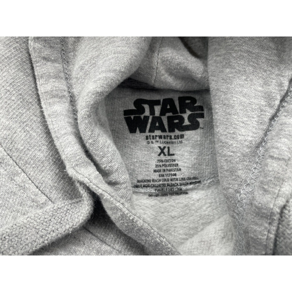 Star Wars Kids XL Gray Graphic Hoodie Rey Kylo Ren BB-8 Pullover Sweatshirt - Picture 4 of 12